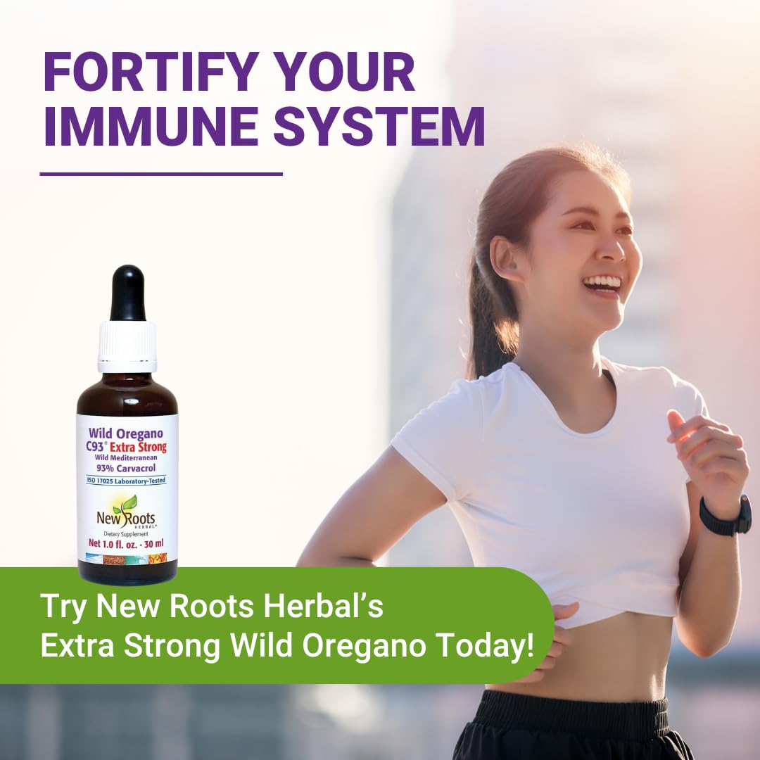 NEW ROOTS HERBAL Wild Oregano Oil Drops | Extra Strong with 93% Carvacrol (1 fl oz) | 547 Servings, Highest Concentration Oil of Oregano Extract | Non GMO, Vegan, Gluten Free — Amazon image 7
