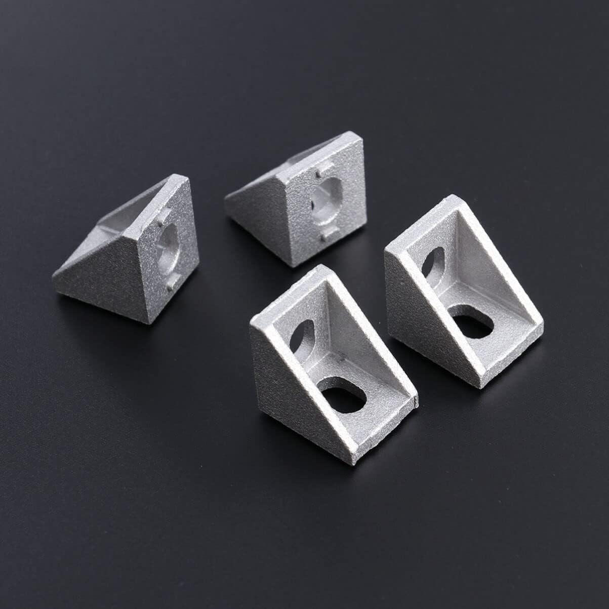 Hemobllo Adjustable Steel Pilaster Shelf Clip Support, Aluminum Extrusion Shelving Bracket Clips for Metal and Wood Shelves, 25pcs