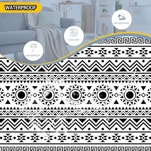 Nutainla Ethnic Tribal Pattern Laundry Basket Geometric Figures Foldable Waterproof Oxford Cloth Funny Tote Bag Laundry Hamper Clothes Storage Bucket Toy Organizer For Bathroom/Laundry/Bedroom 18.9X16.5 In thumb #3