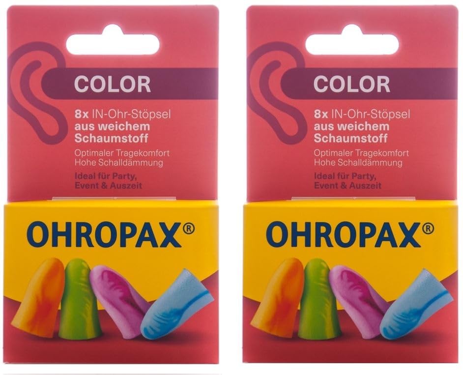 OHROPAXColour Foam Stoepsel (2 x 8 Pieces)