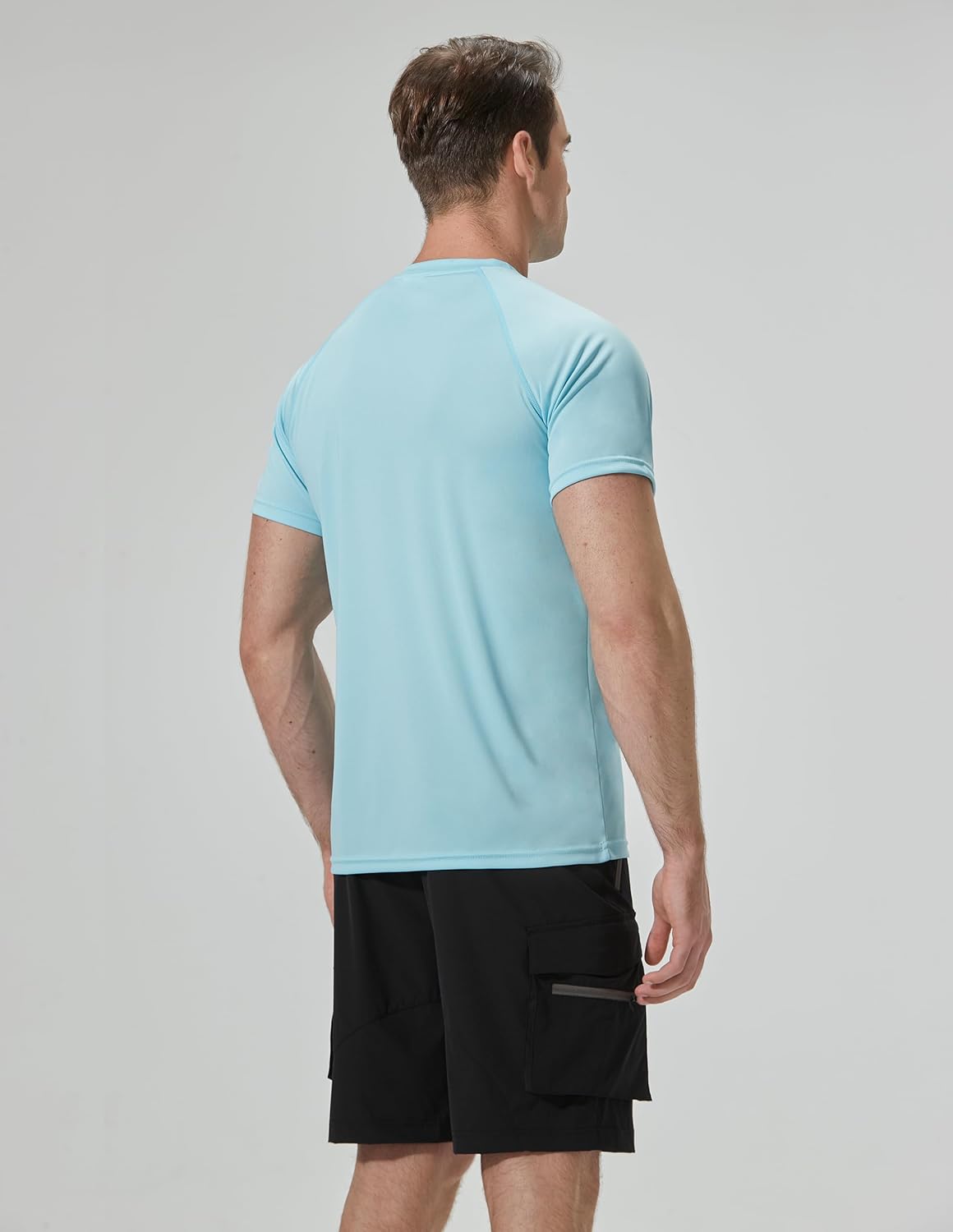 Men's Rash Guard Swim Shirts Short Sleeve UV Sun Protection Quick Dry UPF 50+ SPF Fishing Beach Water Shirt - Image 2