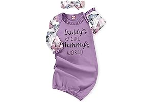 Sweet Dreams for your Little Sister in this Striped Long Sleeve Gown