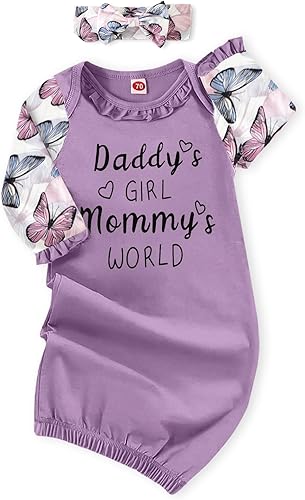 AMAWMW Camisón de manga larga a rayas para bebé recién nacida, para hermana pequeña, pijama, para regalar