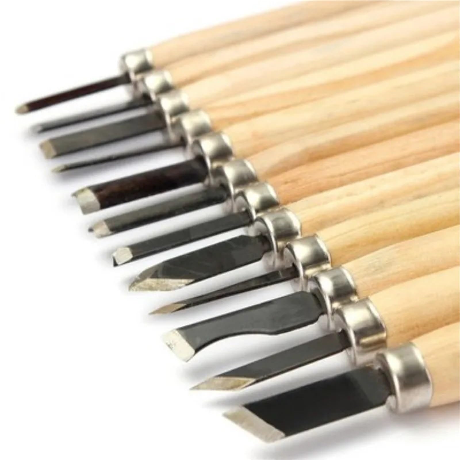 Juego de Herramientas de Mano con Cuchillo cincel for tallar Madera Profesional, 12 Uds., for Tallado básico y detallado, gubias for carpinteros Herramienta de Talla de Madera