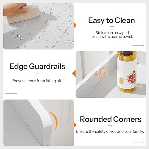 Miniatura 6 de HOOBRO WT37XY01 - Organizador de lavadora y secadora, 54 x 27.6 pulgadas, estante de encimera de lavandería con almohadilla antideslizante y borde