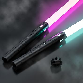 Lightsaber Light Saber for Kids Adults - Dueling Lightsabers with 20 Colors, 3 Modes, Light-Up Sound, Safe LED Blades, Durable Hilt, USB Rechargeable, Halloween Christmas Birthday GiftsBalck