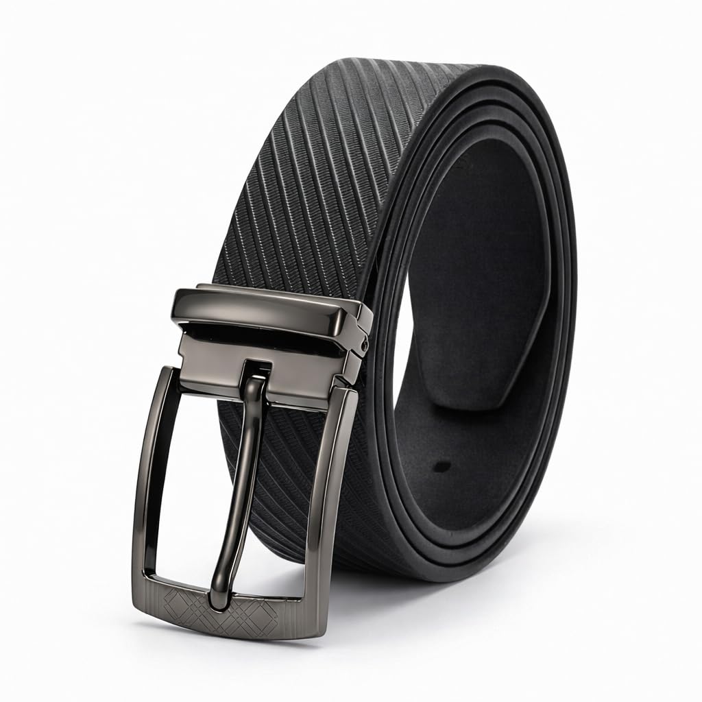 Men's Genuine Leather 35mm Wide Belt for Jeans and Dress Pants - Adjustable Buckle, Durable Full Grain Leather Ranger in Black Brown-picture-39