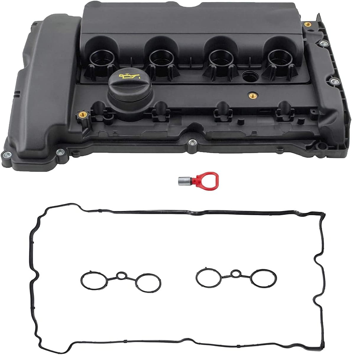 New Engine Valve Cover Gasket Set For Mini Cooper S JCW R58 R59 R55 R56 R57 1.6L N14 Turbocharged Engine 2007-2012 Replace 11127646555, 11127561714, 11127572854, 11127585907, 11127572851