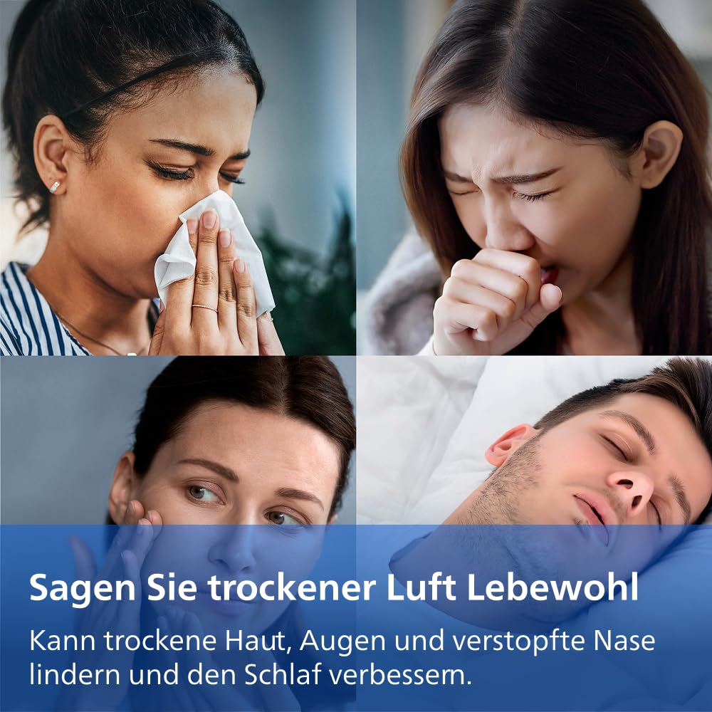 Philips Verdunstungs-Luftbefeuchter Serie 4000, 3,5 L Wassertank, 275 ml/h, bis 41 m², Weiß