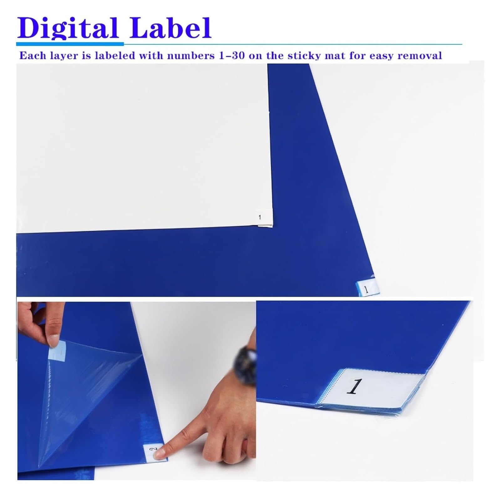 Klebematte, BAU oder Reinraum – Packung mit 10 Klebematten – 30 Blätter pro Matte – Klebende Bodenmattenlösung – Klebende Türmatten (45 x 60 cm)