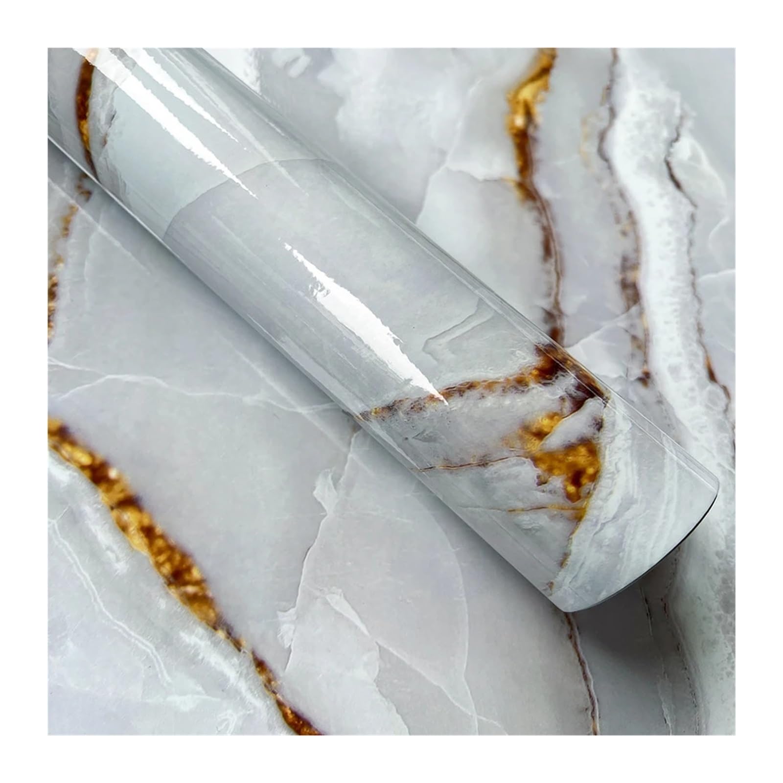 FOELANNE Back Self Adhesive Wallpaper, Marble Contact Paper Self-Adhesive Wallpaper Multiple Sizes(50cmx200cm)