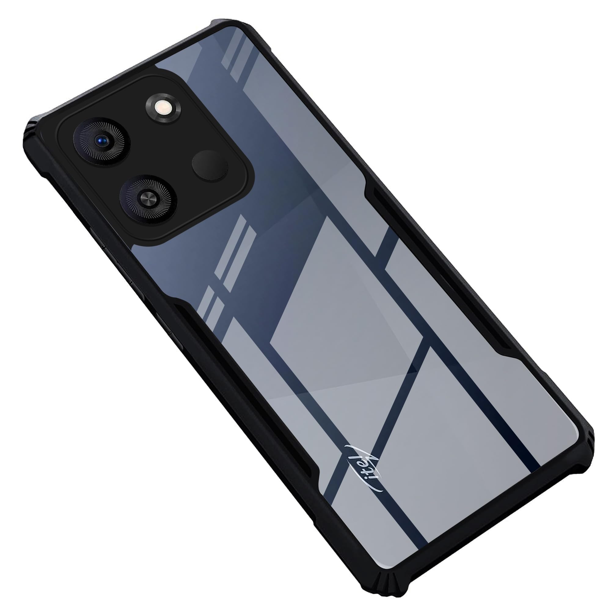 Mr. Case Back Cover Case for Itel A05s | HybridShield Transparent Glass Back | Camera Protection - Black Bumper & Transparent Back (B0CVL5DQN4) Amazon Price History, Amazon Price Tracker