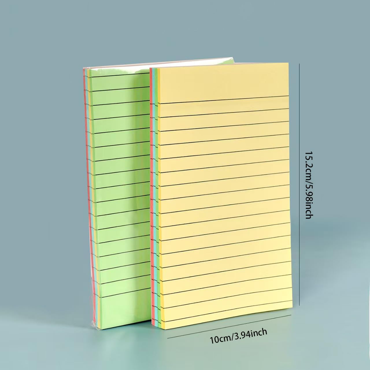 100 Sheets Lined Sticky Notes, 4 Colors Self-Adhesive Portable Marking Notes, Easy Paste Notepad for Office Home School Back to School Supplies
