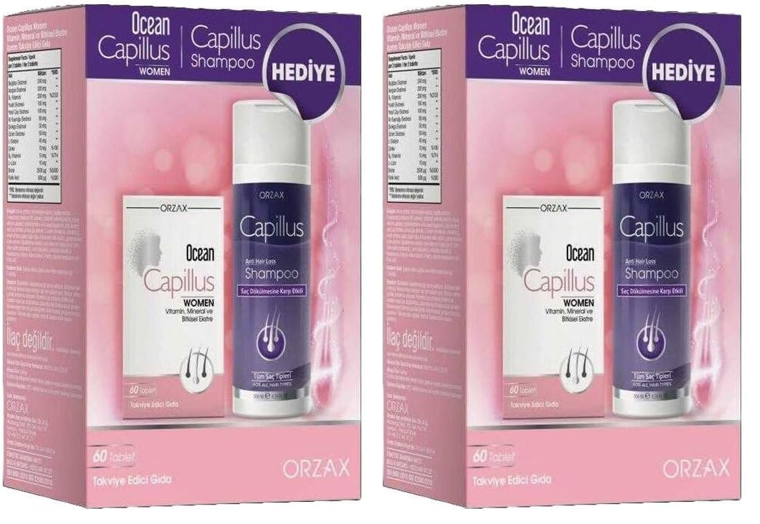 Ocean Capillus Women 60 Tablet + Capillus Shampoo 200 ml Hediye (2 paketi)