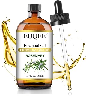 EUQEE 118ML Rosemary Essential Oil with Glass Dropper, Pure Rosemary Oil for Hair Care, Diffuser, Skin Care, Aromatherapy, Scalp, Body Massage, Soap and Candle Making - 4 Fl Oz