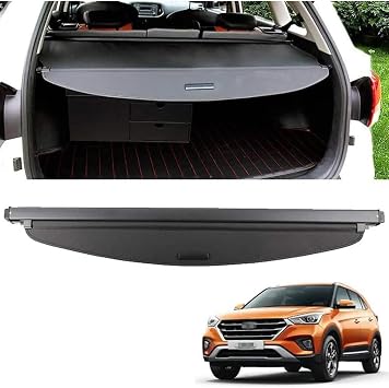 Car Rear Trunk Retractable Cargo Cover for Hyundai Creta ix25 2014-2019, Luggage Parcel Shelf Shade Curtain Shelves Privacy Screen Security Accessories