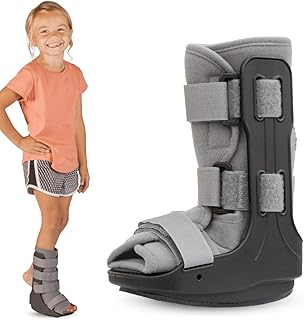 BraceAbility Pediatric Walking Boot - Children's Medical Walker CAM Orthopedic Support Shoe Youth Ankle Break Injury, Kid's Stress Metatarsal Bone Fracture, Broken Foot or Toe Recovery Cast (S)