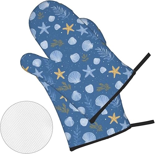 Miniatura 206 de Manoplas de horno y soportes para ollas, arte de mármol blanco y dorado, juego de 4 guantes de cocina resistentes al calor, antideslizantes