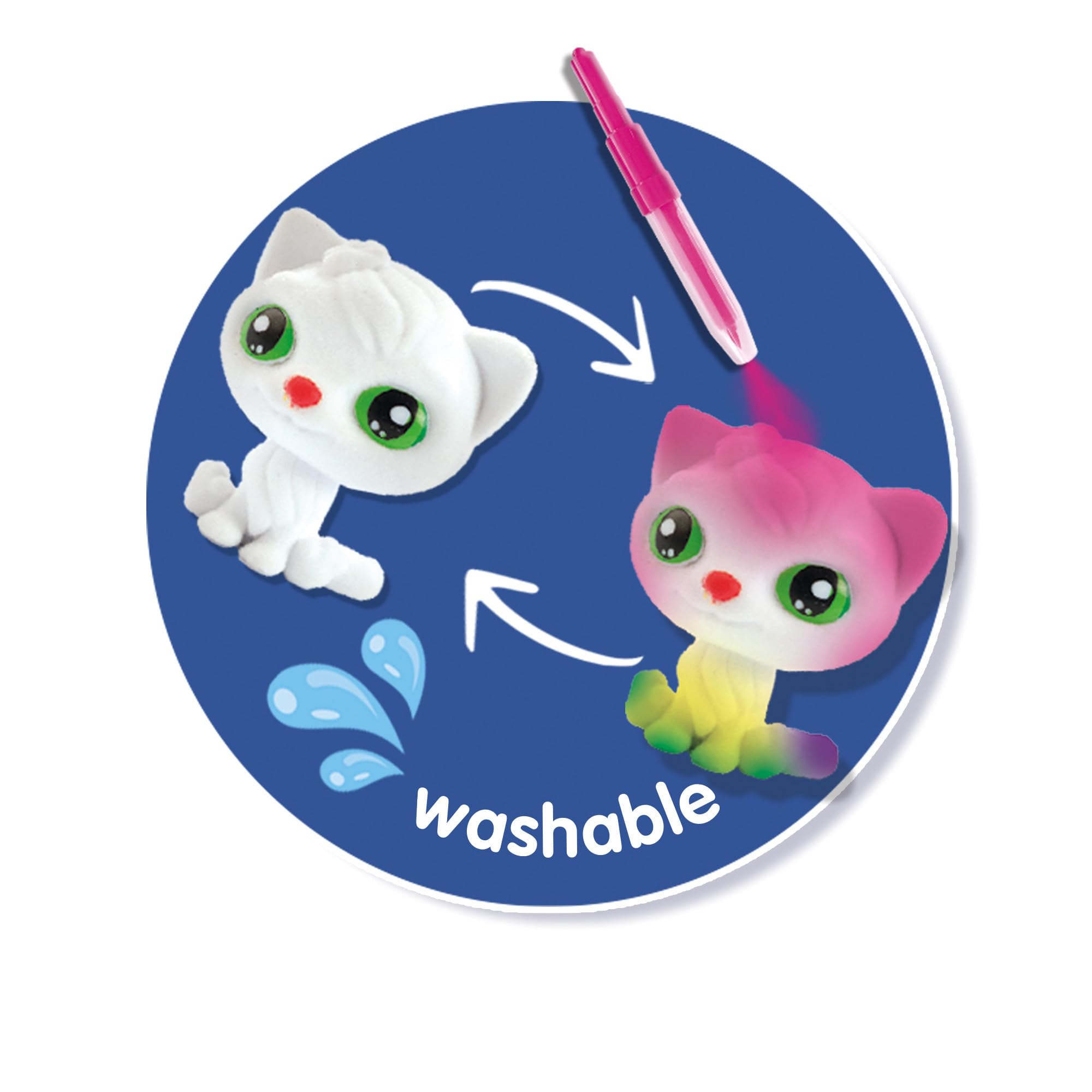 SES Creative 14333, Blow Airbrush pens, Kittens Surprise 3X, Collect All 9 Kittens, with Soft Fur, Reusable After rinsing - Image 3