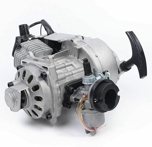 Miniatura 4 de Kit de motor de arranque de tracción de 49 cc de 2 tiempos, un solo cilindro, refrigeración forzada por aire, mini motor de arranque para la mayoría