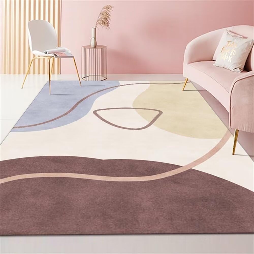Tapis de chambre à coucher insonorisé et antidérapant avec motif rayé 180x280cm