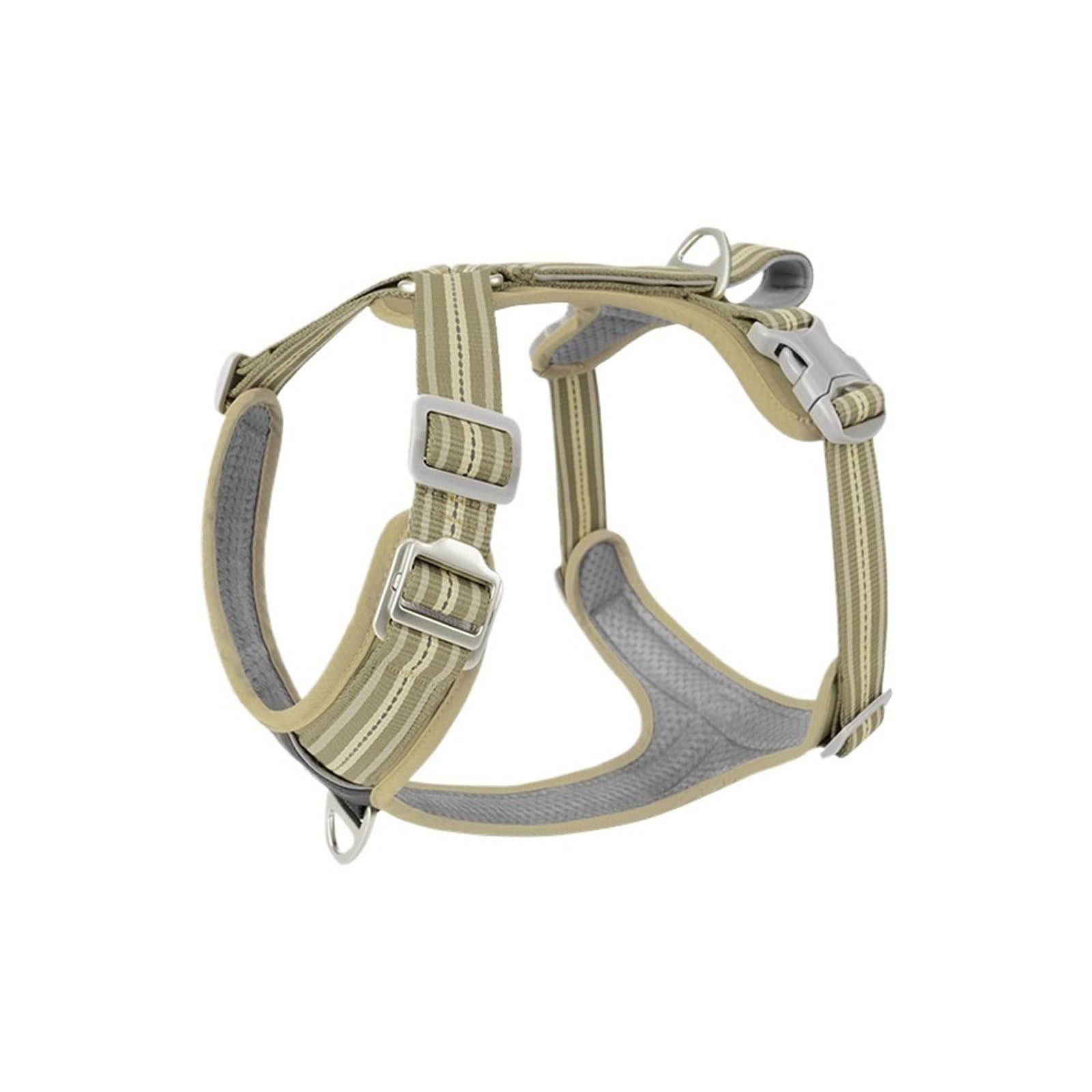Pettorina For Cani Antistrappo Facile Da Indossare E Togliere, Fibbia A Sgancio Rapido E Doppia Maniglia, Gilet Riflettente Regolabile For La Sicurezza A Piedi E In Auto(Khaki,XL(NEW))