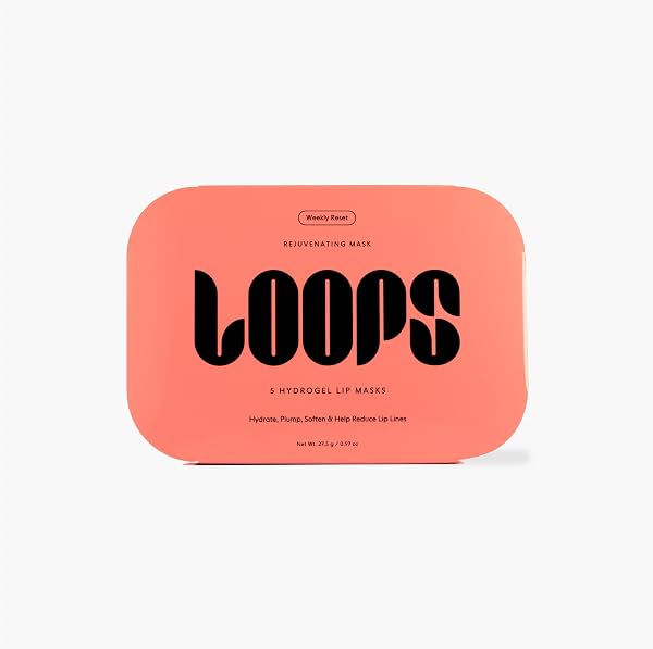 LOOPS Reset Semanal - Mascarilla labial de colágeno coreana de hidrogel, 5 piezas | Mascarilla súper hidratante para labios, rejuvenece y reduce signos de hinchazón, mascarilla labial de colágeno refrescante 1 unidad (Paquete de 5)