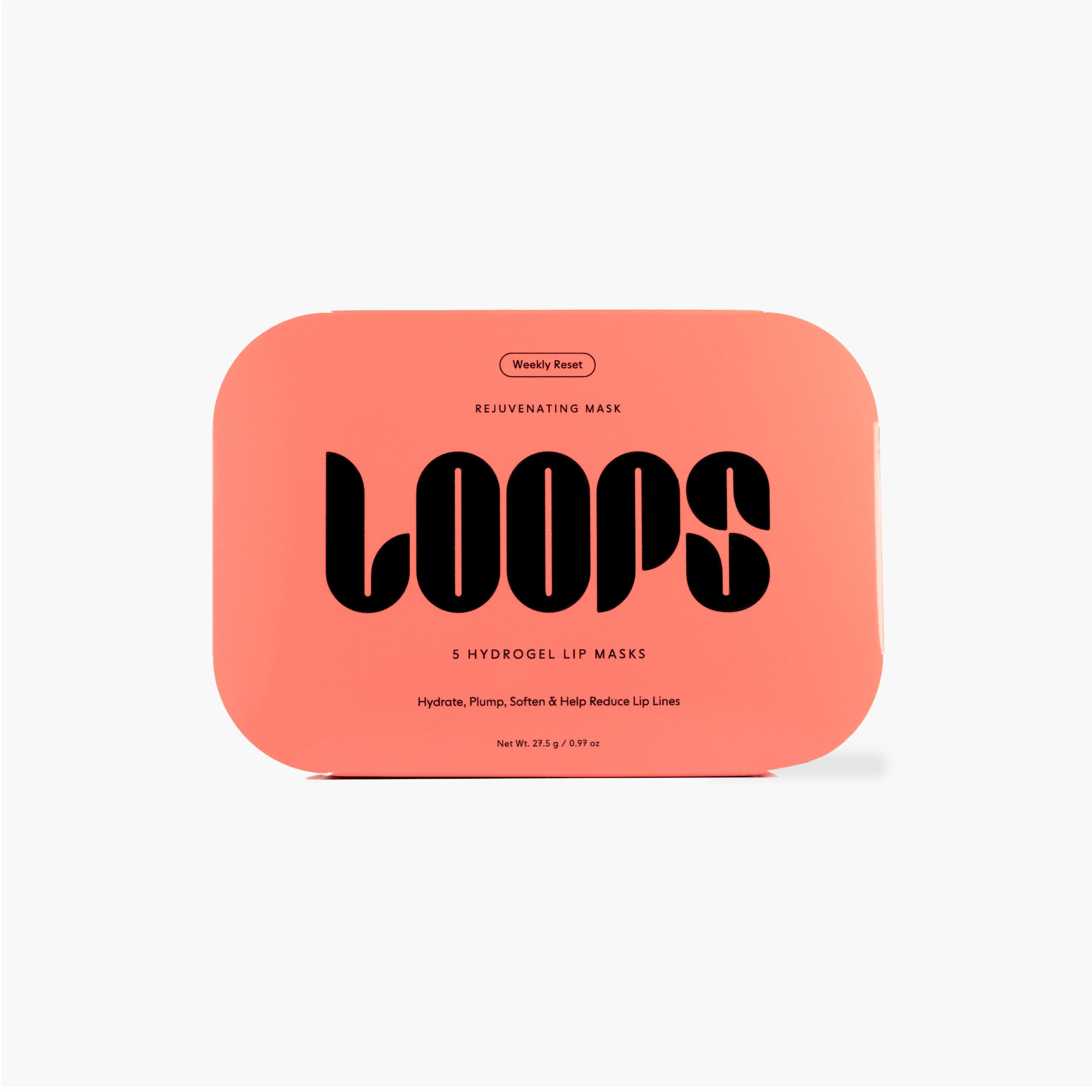 LOOPS Weekly Reset Hydrogel Lip Mask - Super Hydrating Mask for Moisturizing Lips - Rejuvenate and Reduce Signs of Puffiness - Lip Plumping Mask -