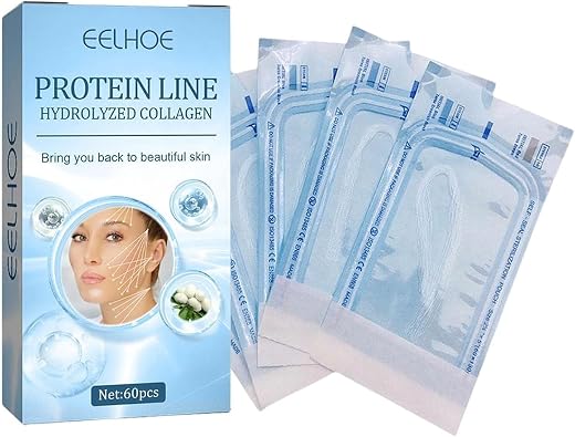 Protein Line Hydrolyzed Collagen Face Threads, Anti-Aging Wrinkle Reduction Silk Fiber Lifting, Skin Firming and Hydration...