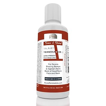 BUMP Terminator EXTRA STRENGTH Razor, Shaving Bumps Eliminator| Ingrown Hair Treatment for Pubic Area; Glycolic Acid, Salicylic Acid, Tea Tree Oil| Bump Treatment for Bikini Bumps, 4oz Pack of 1