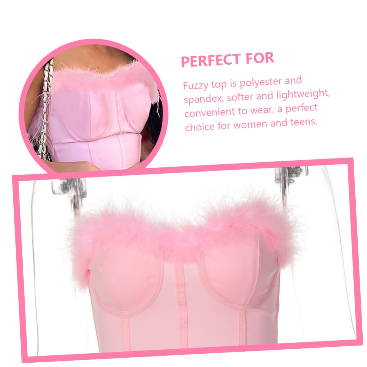 4pezzi Top Fuzzy per Donna Top Tubolare Estivo Canotta Leggera e Spandex Abbigliamento alla Moda per Feste e Occasioni Speciali