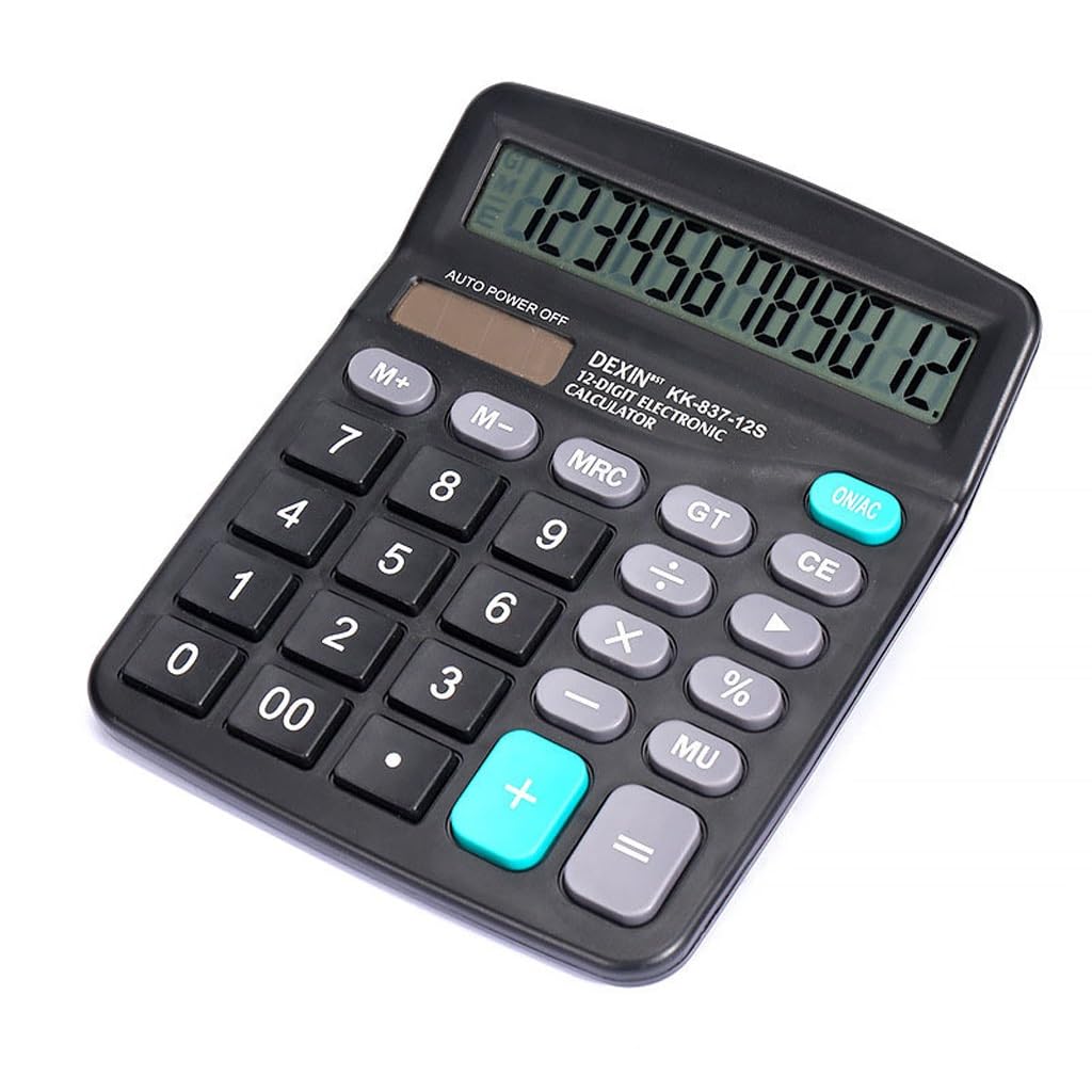 JFDBGU Forniture for Ufficio, Calcolatrice Solare, Doppia Alimentazione, Ampio Schermo A 12 Bit, Computer Contabile, Fornitura Transfrontaliera