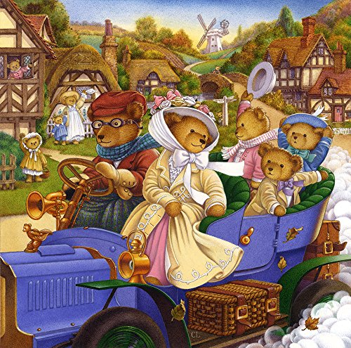 The Jigsaw Puzzle Factory Country Bears, Bear Family Harvest & Tea Party Puzzle Games for Adults and Kids Ages 12 and Up, 300 Piece, Made in The USA