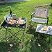 EHHLY Portable Folding Camping Table, Small Compact Aluminum Beach Picnic Table, Lightweight Collapsible Outdoor Camp Tables That Folds & Rolls Up, Beach Gear Essentials Camp Accessories, Black