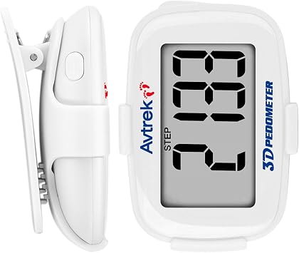 AVTREK 3D Step Counter Clip On with LED Backlight Pocket Pedometer for Walking Outdoor Activities Fitness Tracker Without Smartphone