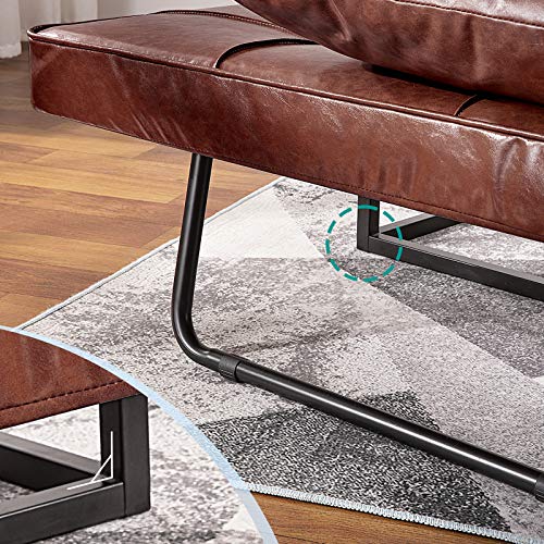 image for Vonanda Leather Ottoman Sleeper Chair Bed, Small Modern Couch Multi-Po