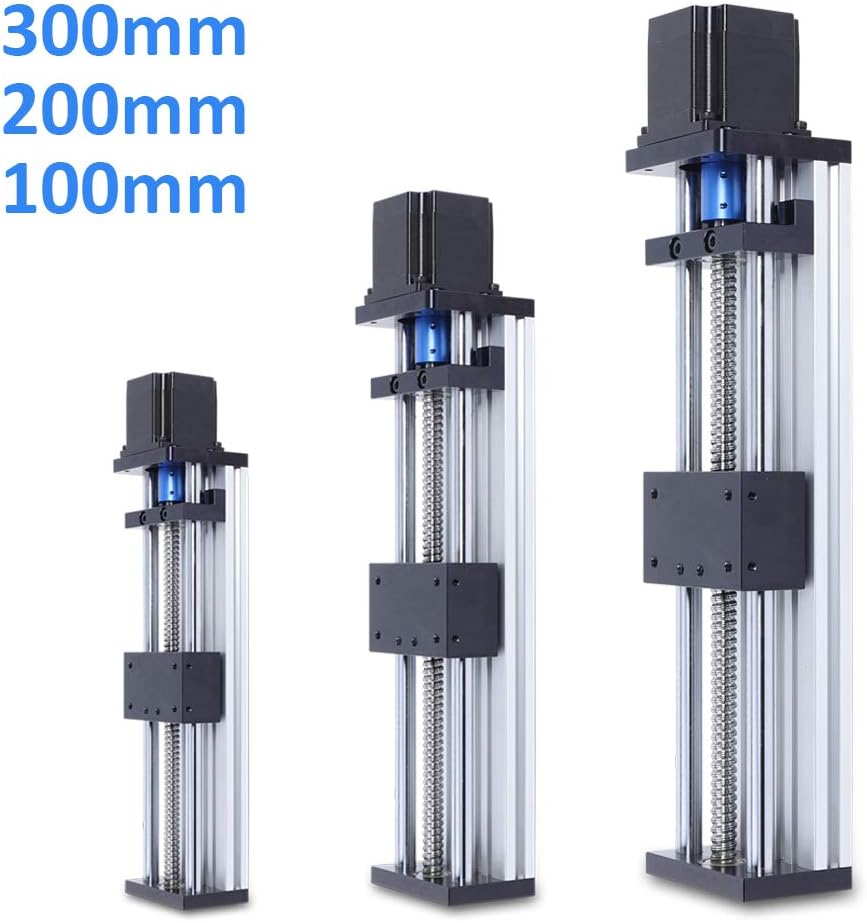 DNYSYSJ Linear Guide Slide, SFU1204 Linear Slide +57 Stepper Motor, Ball Screw Linear Actuator Rail Motion Slide Table for DIY CNC Router Parts X Y Z Axis (300mm)
