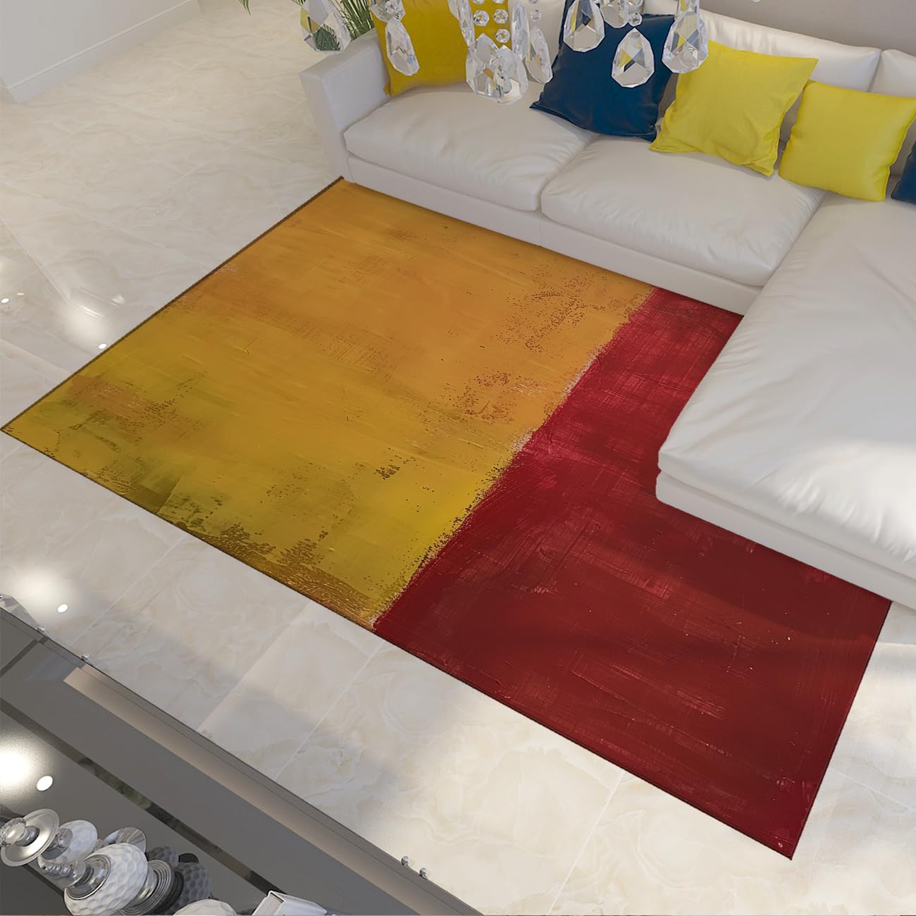 Tapis de sol antidérapant lavable pour couloir et salon familial