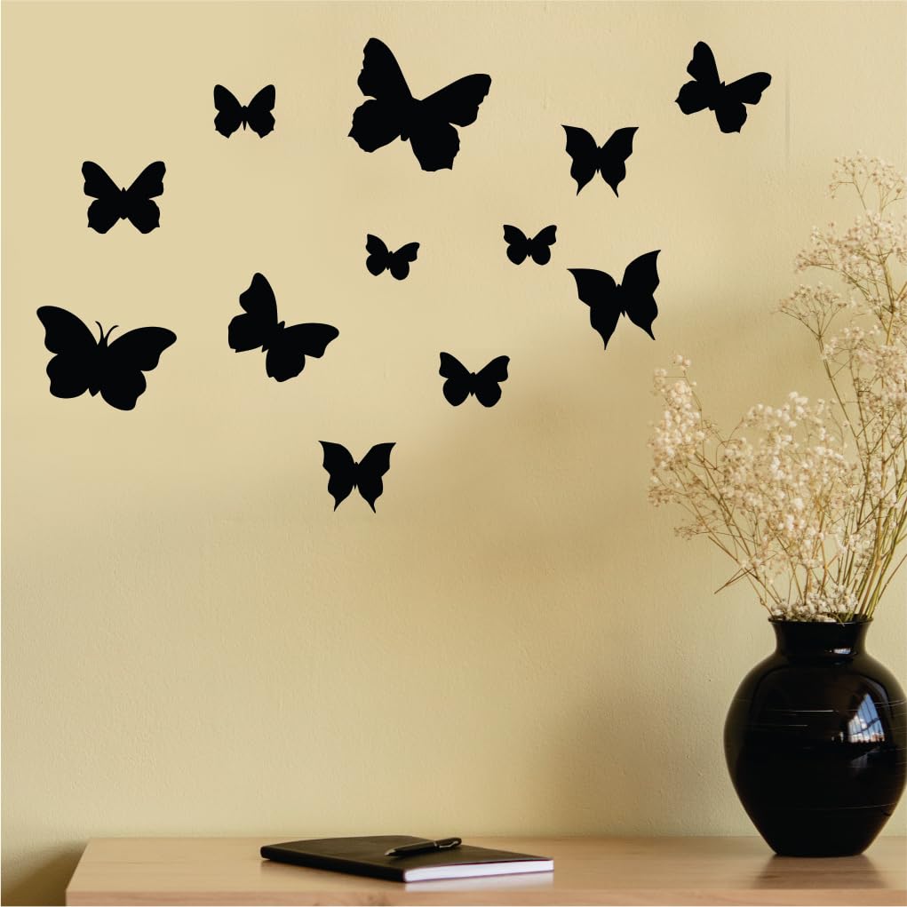 PICRAZEE 12 Butterfly MDF Plaque Cutout Ready to Hang Home Décor, Room Wall Décor, Wall Art, Decorative Wooden Plaque for Home & Wall Decoration (12 Butterfly)