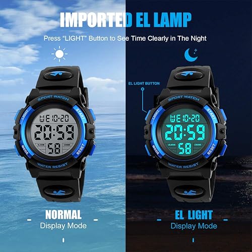 Miniatura 4 de Reloj digital para niños, deportivo, resistente al agua, con alarma, reloj de brazalete para niños y niñas