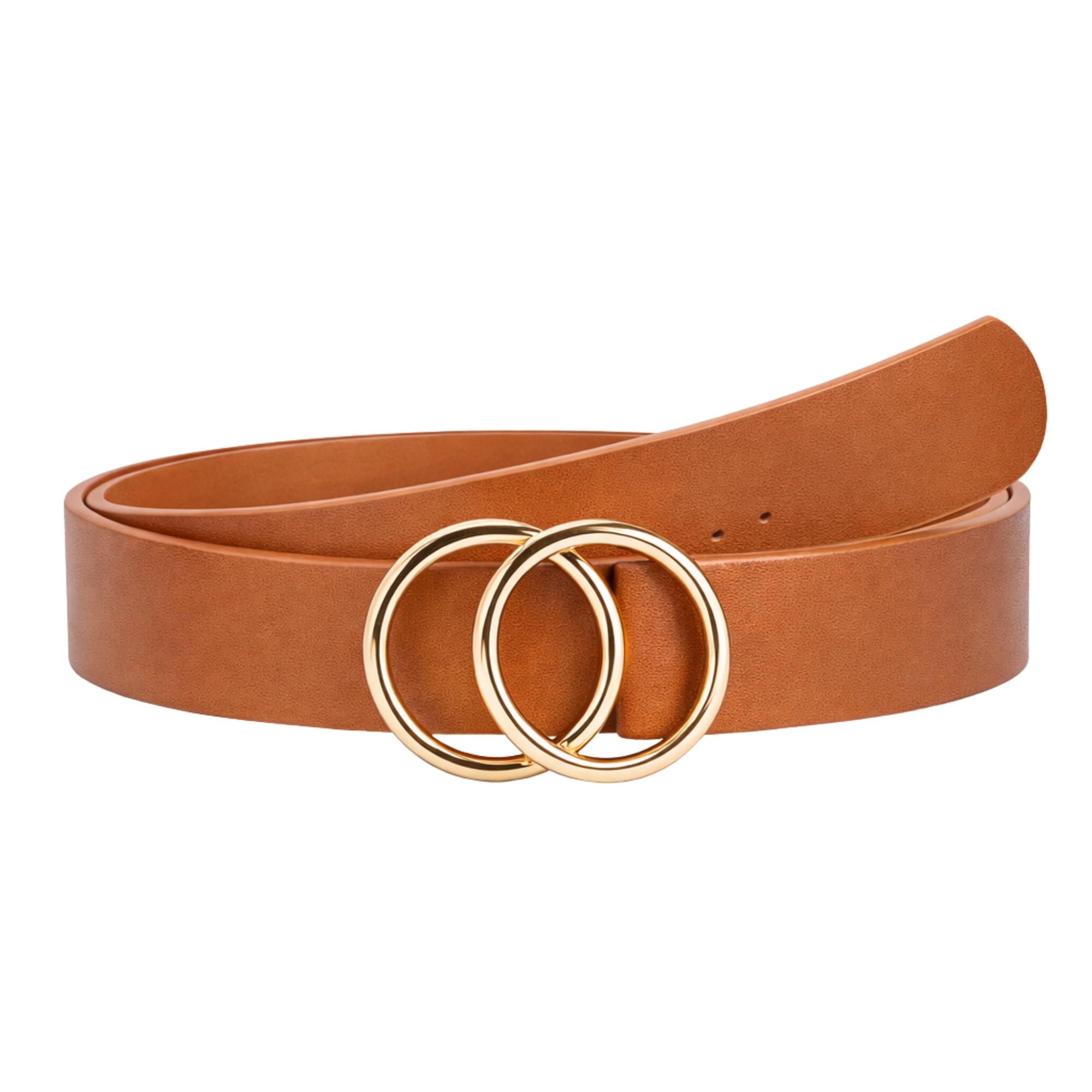 roshni belt Women's Regsin Waist Belt with Gold Double Ring Buckle | Stylish Waistband for Dresses, Jeans & Formals | Adjustable Belt for Girls and Women (1, TAN)-picture-53