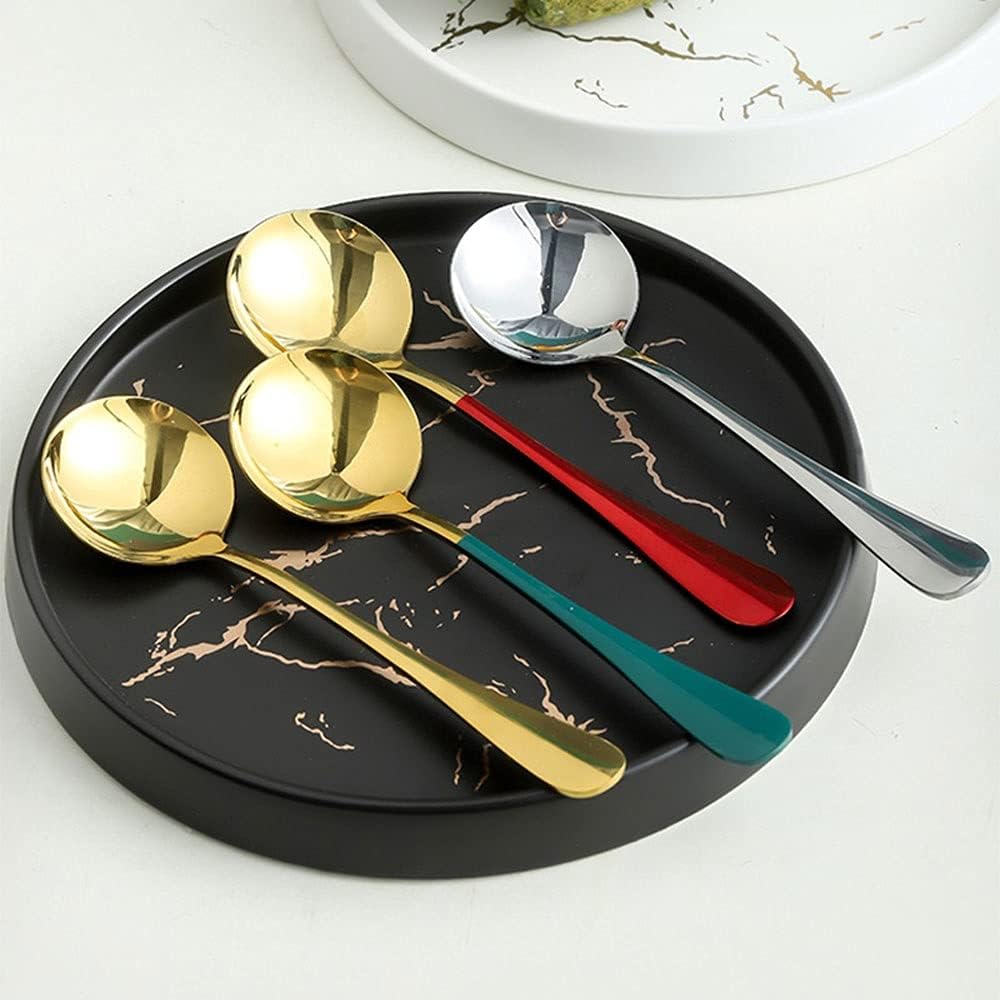 Spoon RHE 1ps Tea Coffee Mixing Spoon Gold Spoon Long Handle Dessert Stainless Steel Vintage Teaspoons Drink Tableware Flowers Design Spoon (Color : Silver)
