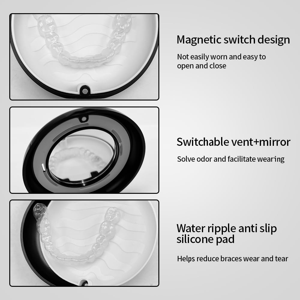 50PCS Custom Personalized Logo Orthodontic Aligner Retainer Case Customized Mouthguard Protective Case with Any Image Logo and Text for Gift Business Logo (50PCS DIY Aligner Case)