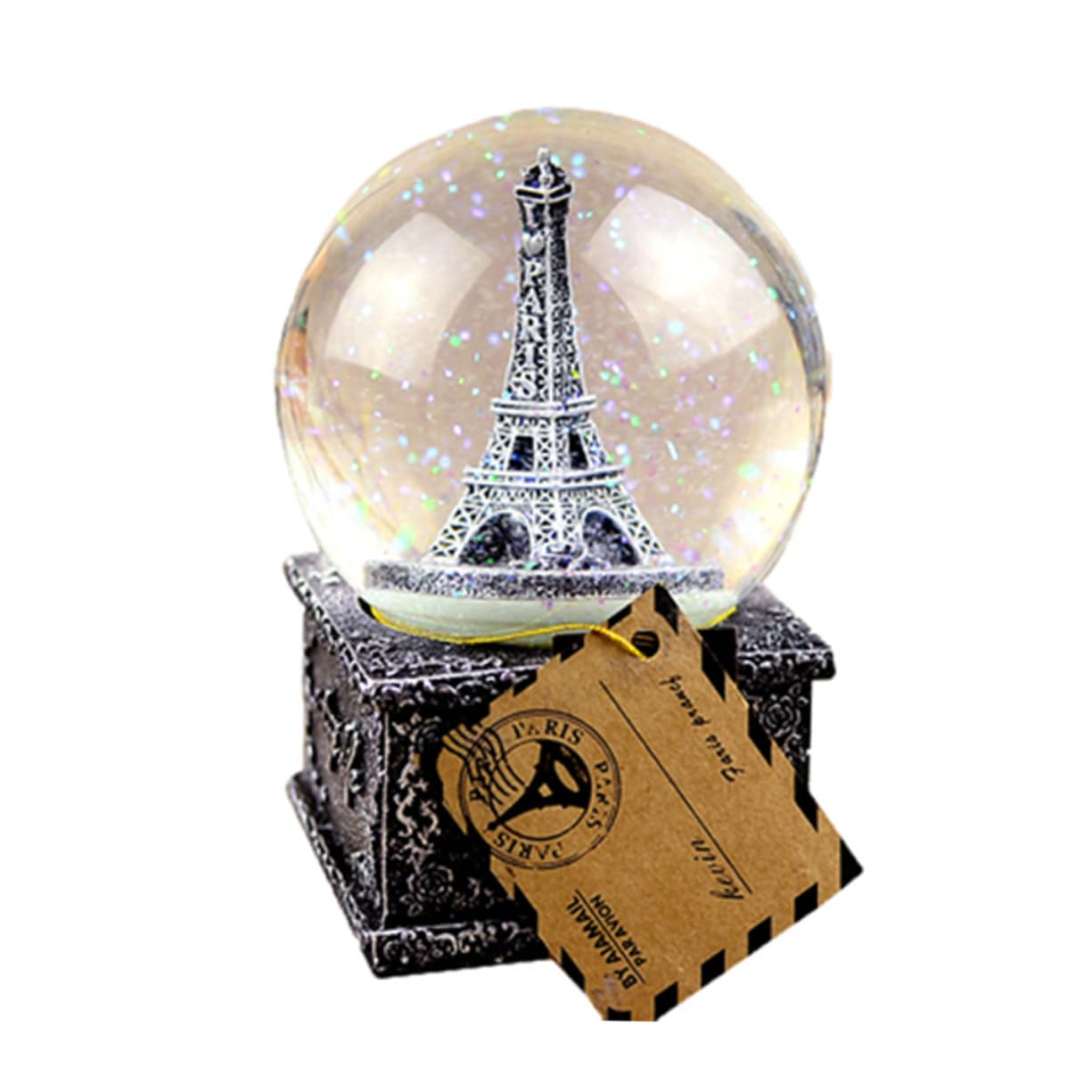 LABRIMP Home Desktop Decoration Musical Water Globe Musical Globe Led Lights Snow Globe Decor Snow Globes Musical for Girls Vintage Figurine Ornament