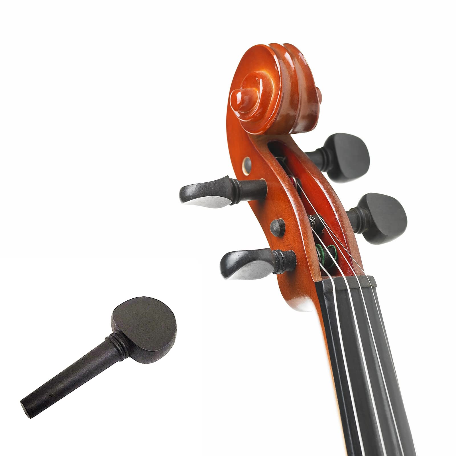 Chevilles D'accordage En ébène Pour Violon - Lot De 4 Pièces - Tailles 4/4, 3/4, 1/2, 1/4, 1/8 Incluses - 10