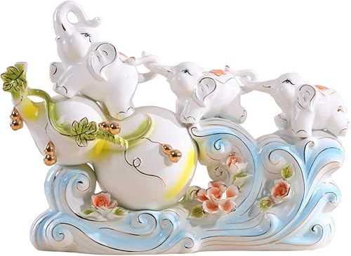 Estatua de feng shui chino estatua Feng Shui Elefante Estatuas Lucky Figurines Decoración del Hogar Inicio Inauguración de la Casa Regalo