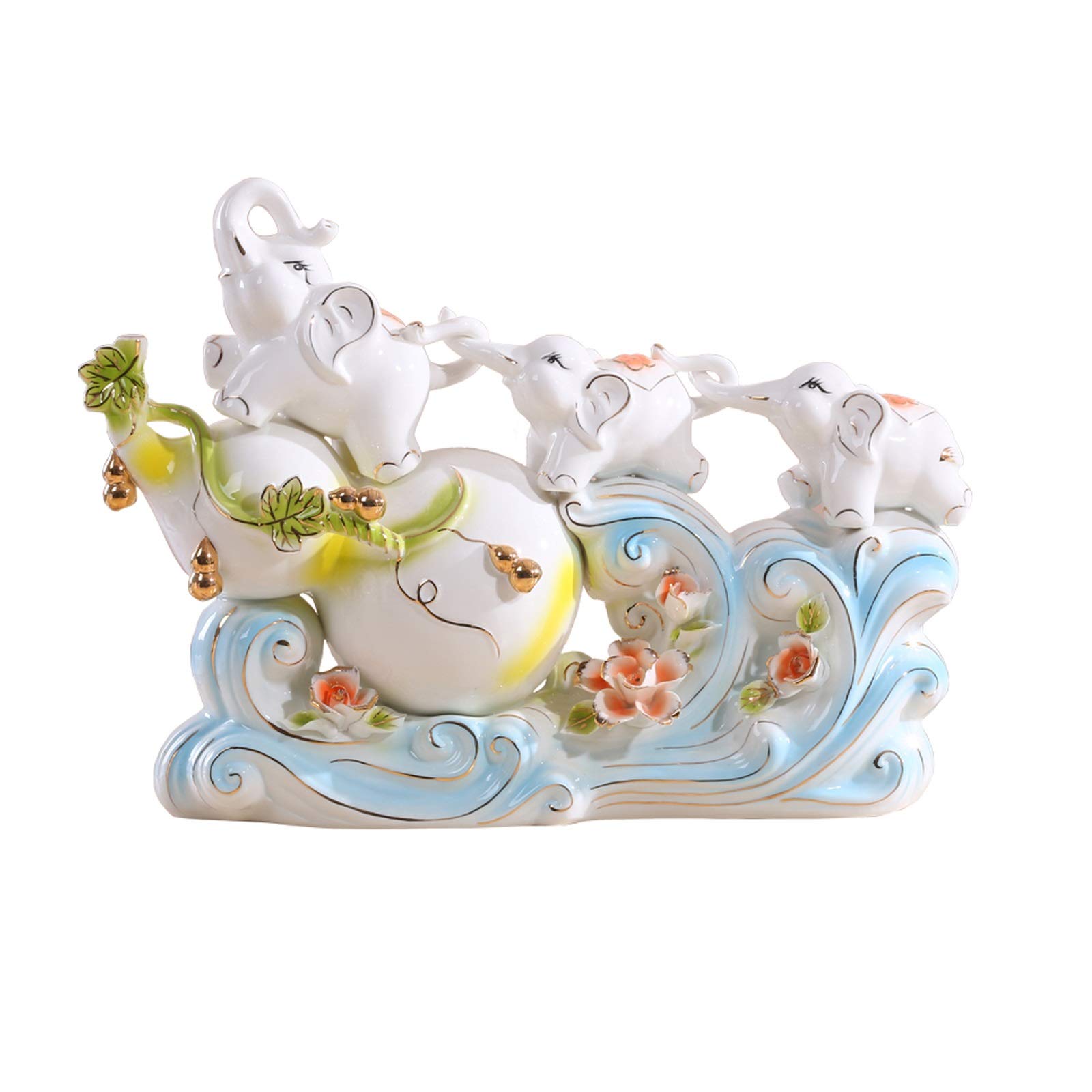 Sculpture Feng shui statuy słonia szczęście figurki Home Decor HouseWarming Gratulacyjny prezent słonia rzeźba zwierzę domowe biuro kolekcja Statue