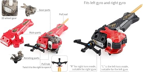 Miniatura 7 de Sword Launcher Lr Blade Set Metal Fusion Bay BurstGyro DB B-191-2 Prominence Phoenix Tapered Metal Universe-10 Bey Battling Top Toys Left Right