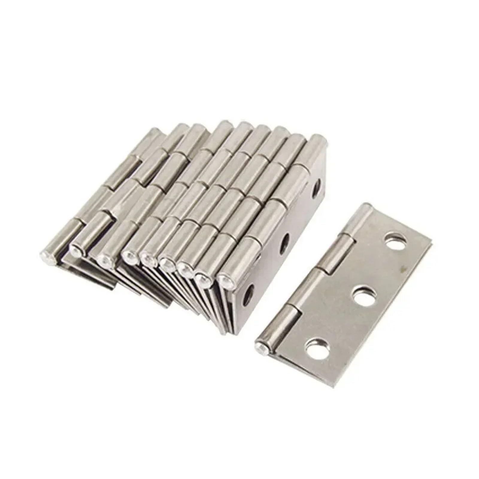 Wkfbifly One Color 10Pcs Stainless Steel Door Hinges Cabinet Doors Windows Wooden Box Flat Hinge Home Furniture Hardware Accessories