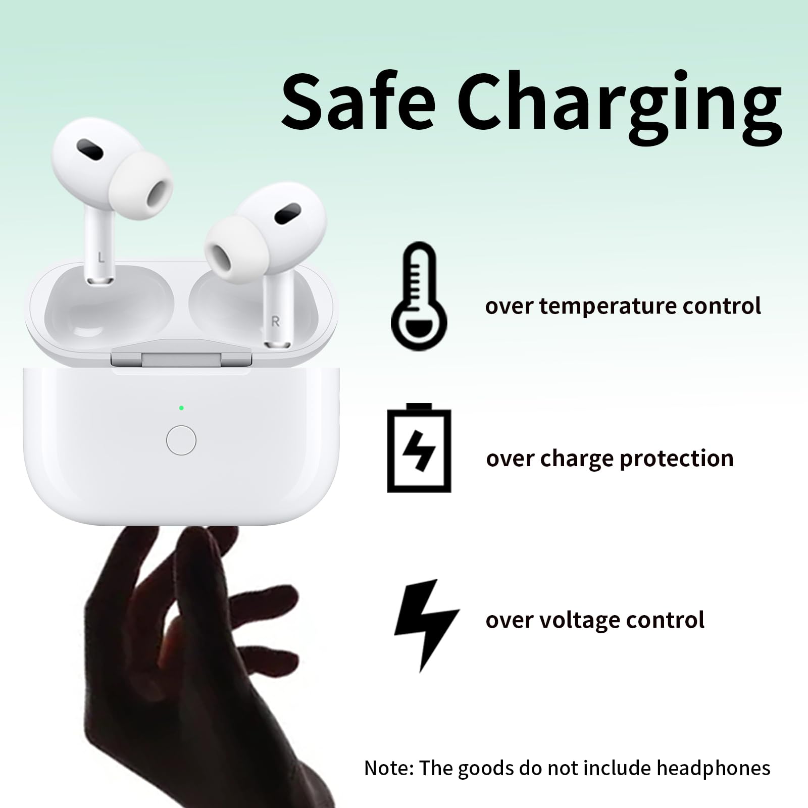 Custodia di ricarica wireless per Airpods Pro 2, porta di ricarica wireless USB-C per Air pods pro 1a/2a generazione, custodia di ricarica di ricambio con pulsante di sincronizzazione di